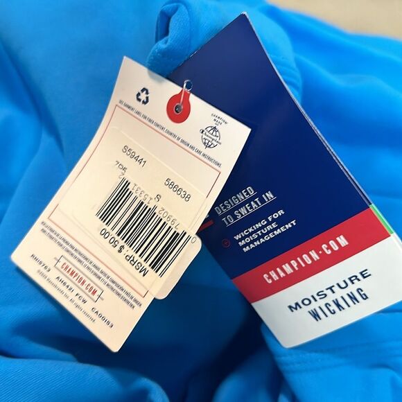 NWT sz S Champion blue lagoon teal hoodie with pouch front - Picture 7 of 10